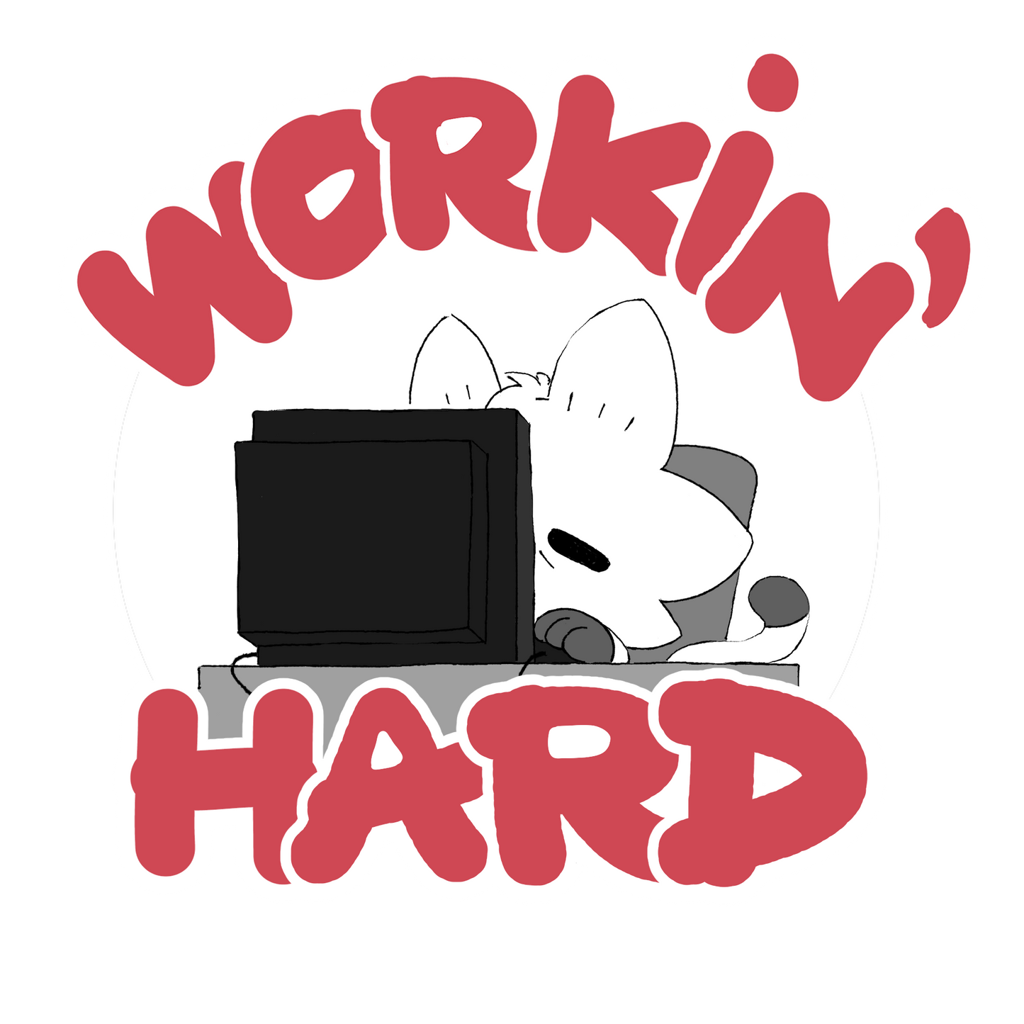 Scrunkle Working Hard Sticker