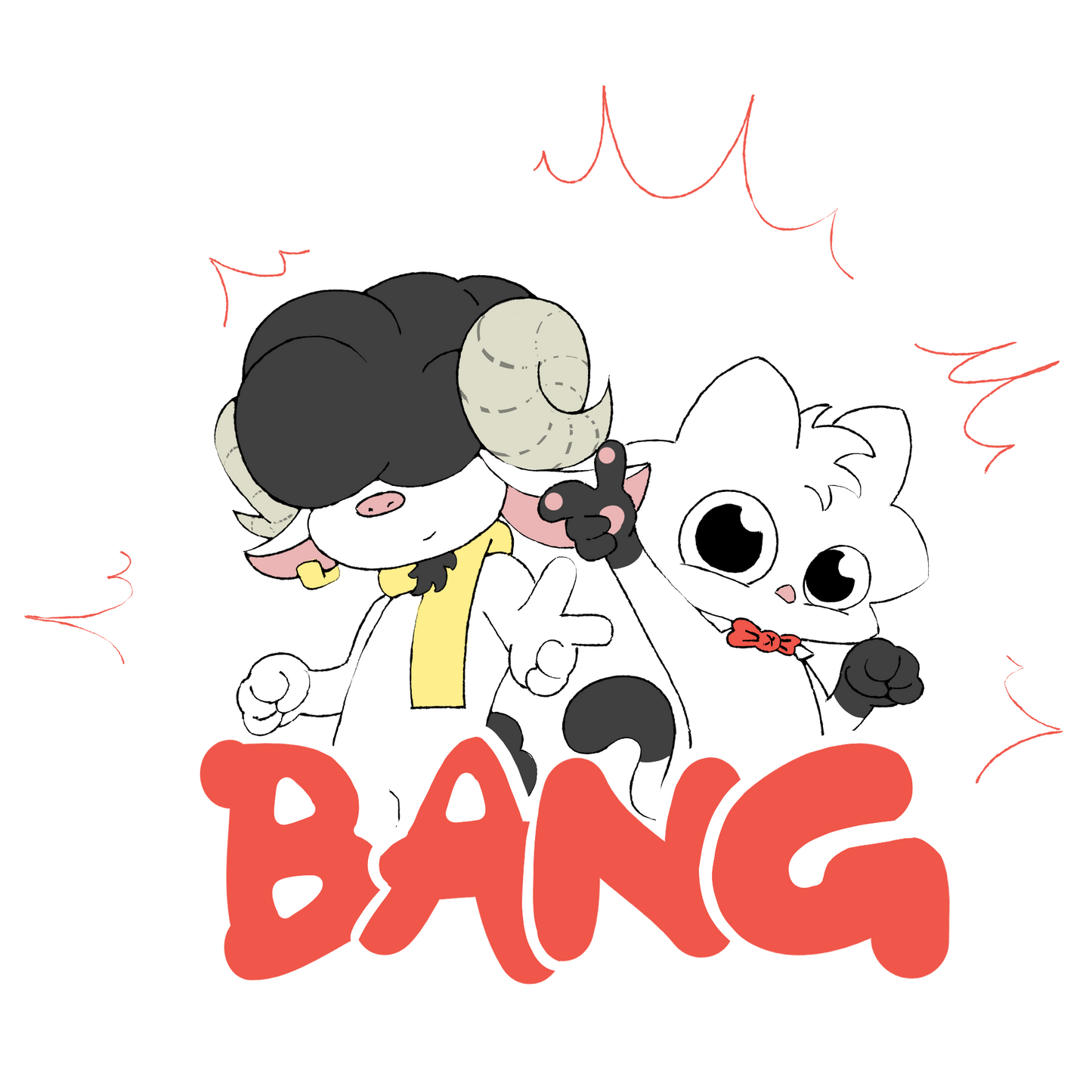Scrunkle and Moofy Bang Sticker