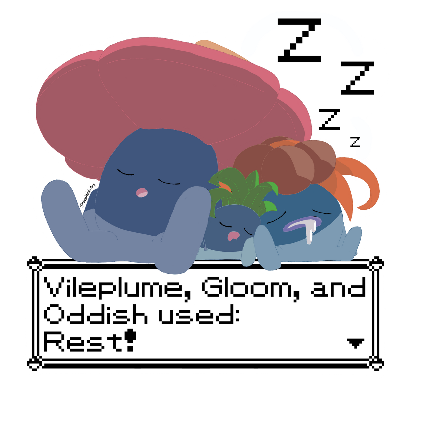 Oddish Line Sleepy Sticker