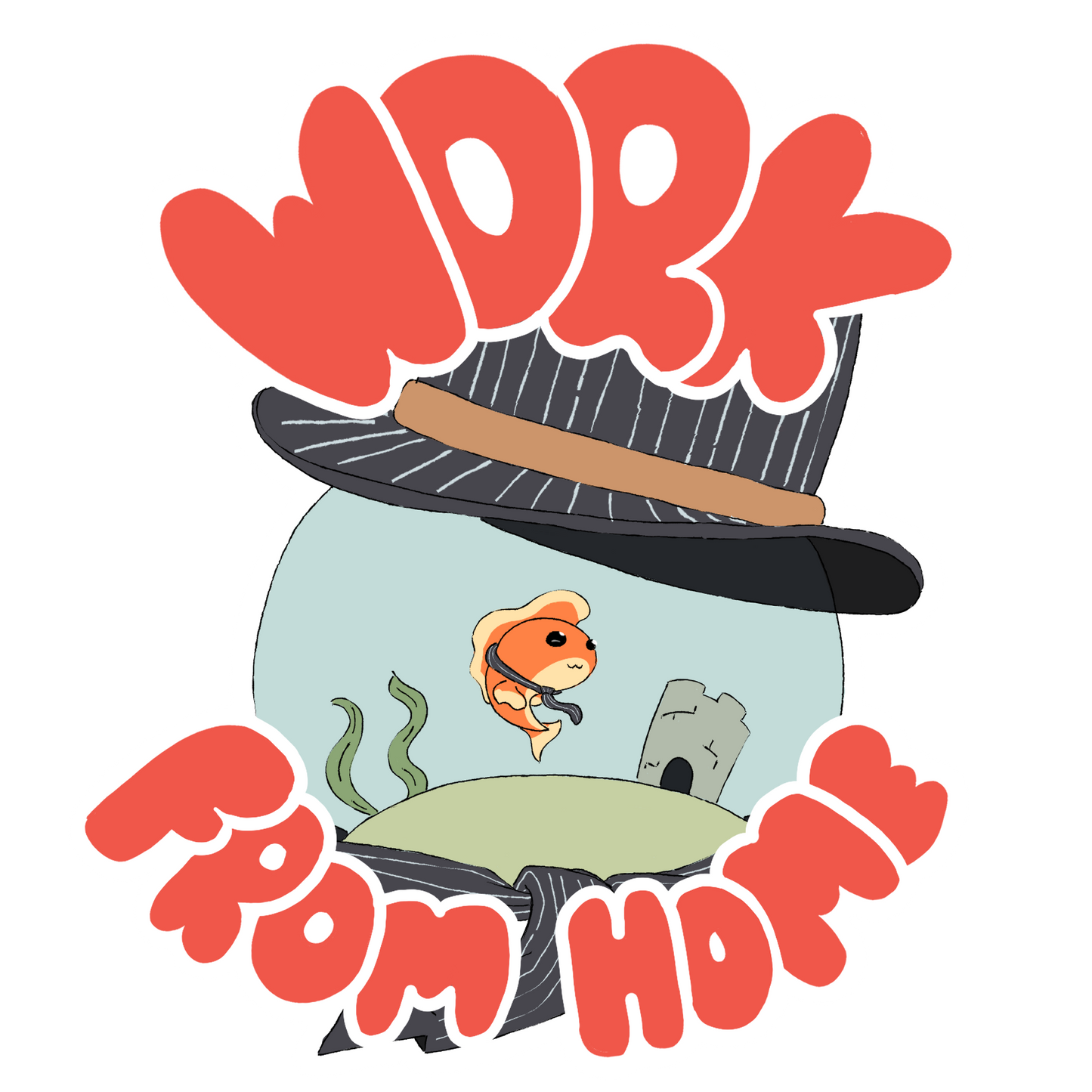 Fish Work From Home Sticker